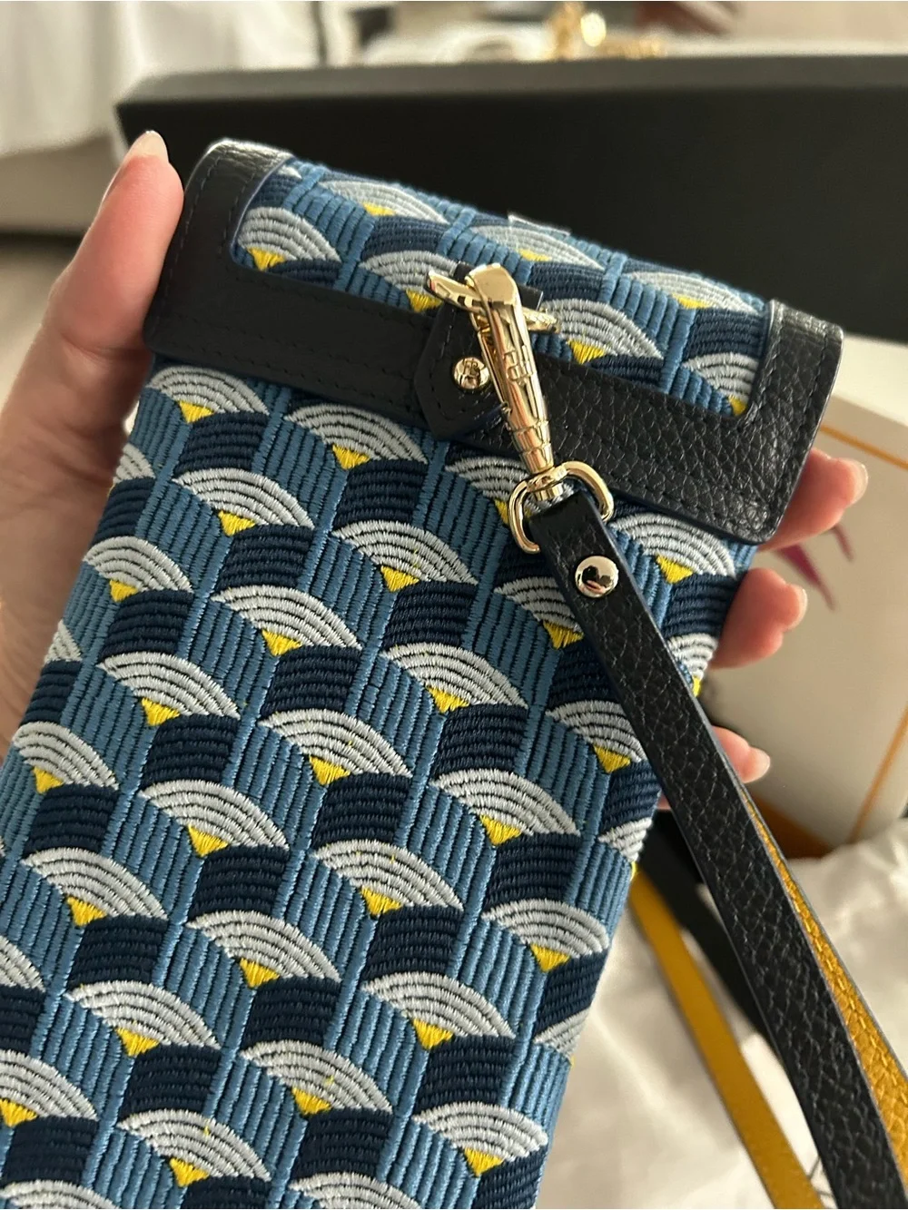 Faure Le Page Blue Patterned Phone Pouch